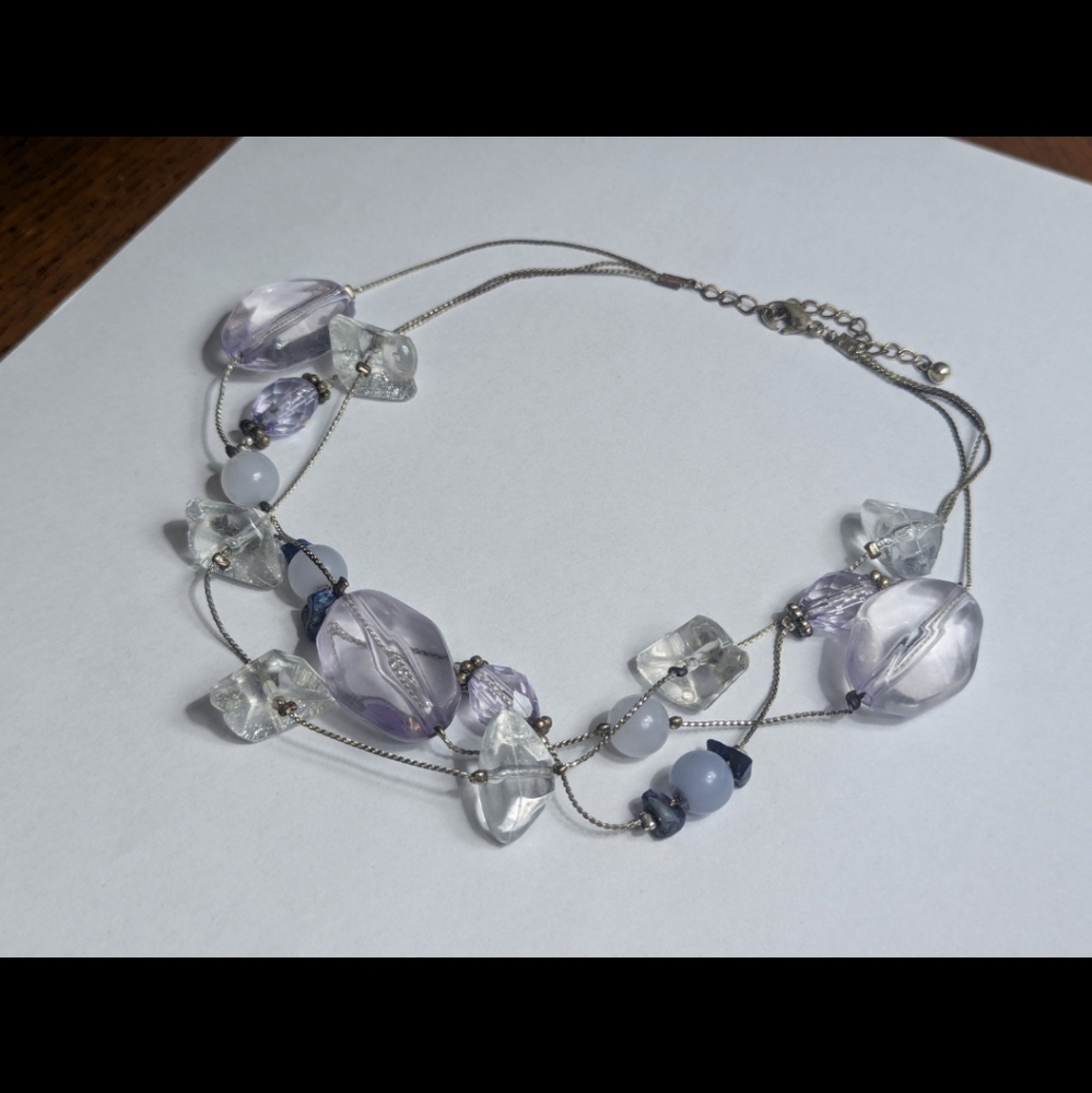 Chunky Multi strand Faux Sea Glass Necklace